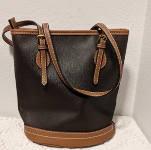 Leather Shoulder Bucket Bag